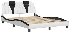 3208088 vidaXL Рамка за легло Viana без матрак, бяло-черна, 120x200 см, изкуствена кожа