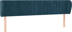 3117446 vidaXL Горна табла за легло с уши, тъмносиня, 183x23x78/88 см, кадифе