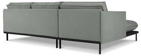 Сив ъглов диван с кадифена повърхност , ляв ъгъл Auguste - Interieurs 86