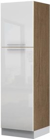 Висок подов шкаф Raval K21-60-2KF-Fusiko dark - White glossy