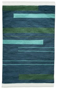 Тъмносин двустранен килим за открито, изработен от рециклирана пластмаса , 90 x 150 cm Marlin - Green Decore