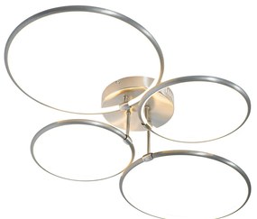 Таванна лампа от стомана с LED 3-степенна димираща 4-светлина - Joaniqa