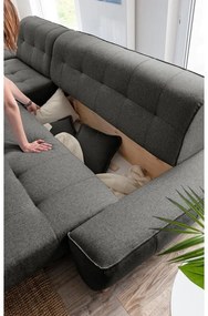 Тъмно сив разтегателен диван променлив ъглов диван Dazzling Daisy - Miuform