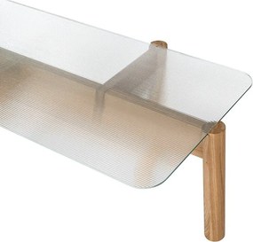 Масичка за кафе със стъклен плот в естествен цвят 55x105 cm Kob – noo.ma