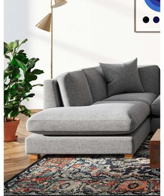 Сив ъглов диван (ляв ъгъл) Pomo - Ame Yens