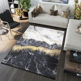 Черен модерен килим с абстрактен модел Ширина: 120 см | Дължина: 170 см