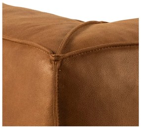 Ъглов диван от рециклирана кожа в цвят коняк, десен ъгъл, 282 см Fairfield - Bonami Selection