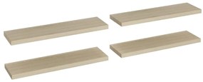 323882 vidaXL Окачени стенни рафтове, 4 бр, дъб, 90x23,5x3,8 см, МДФ