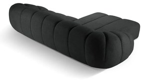 Черен ъглов диван (ляв ъгъл) Diana – Micadoni