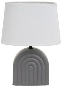 Бяло-сива керамична настолна лампа с текстилен абажур (височина 31 cm) – Casa Selección