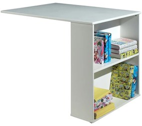 Бяло повдигнато детско легло от масивен бор с място за съхранение и включена подматрачна рамка 90x200 cm Scott – Vipack