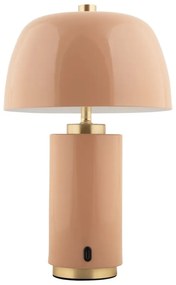 Бежова LED затъмняваща се настолна лампа с метален абажур (височина 30 cm) Freya – Leitmotiv