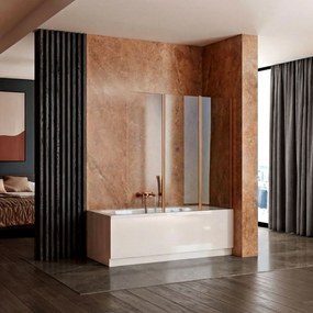 Параван подвижен за вана Rea Agat-3 120 Brush Copper