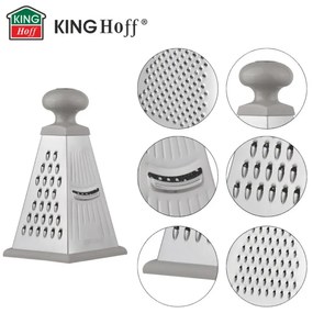 Ренде за зеленчуци Kinghoff KH 1988, 4 повърхности, Силиконово дъно, Инокс