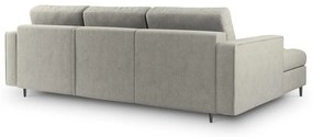 Светлосив ъглов разтегателен диван , ляв ъгъл Santo - Milo Casa