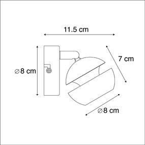 Модерен прожектор 1-светлина черен със златен интериор - Buell Deluxe