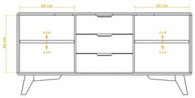 Нисък скрин от букова дървесина 134x63 cm Greg - The Beds