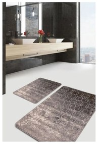 Сиви кадифени килими за баня в комплект от 2 бр. 60x100 cm – Mila Home