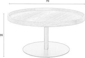 Черна кръгла масичка за кафе с дъбов плот ø 70 cm Yuri L – White Label