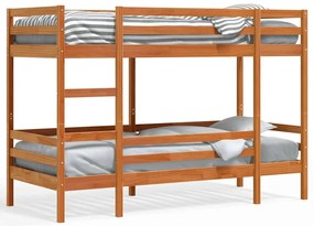 3284223 vidaXL Двуетажно легло, восъчнокафяво, 90x190 см, борово дърво масив