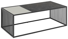 Черна масичка за кафе със стъклен плот 60x120 cm Strington - Actona