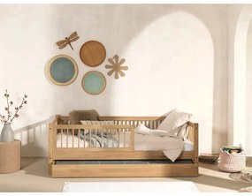 Детско разтегателно легло от масивен дъб с включена подматрачна рамка в естествен цвят 90x200 cm Forrest – Vipack