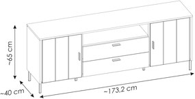 ТV шкаф Sage Dab-Length: 158.2 cm