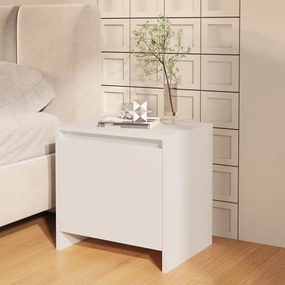 809863 vidaXL Нощно шкафче, бяло, 45x34x44,5 см, инженерно дърво