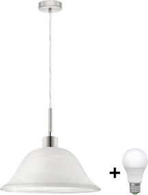 LED полилей на кабел 1xE27/60W/230V бял/прозрачен