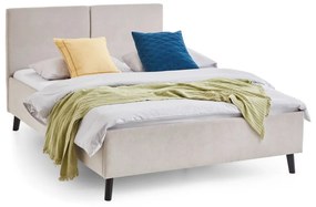 Бежово двойно легло 140x200 cm тапицирано с включена подматрачна рамка Piano – Meise Möbel