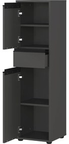 Антрацитен висок шкаф за баня 33x121 cm Lemont – Germania