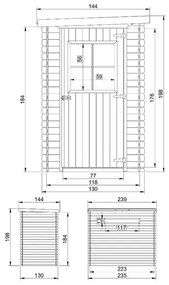 Дървена барака – 130 х 235 см – 3 м2