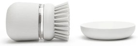 Дозатор за течен сапун с четка за миене на съдове Brabantia Sinkside 1003318, 100 мл, Полиестерни четчици, Поставка, Светлосив