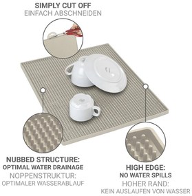 Бежова гумена тавичка за оттичане за съдовете 40x30 cm Maxi – Wenko