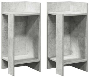 858549 vidaXL Странични маси с рафт, 2 бр, бетонно сиви, 25,5x27x60 см