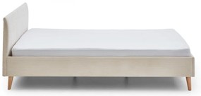 Бежово двойно легло 140x200 cm тапицирано без ламелно дъно Wicki – Meise Möbel