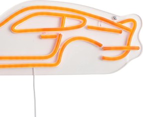 Неонова стенна лампа оранжева с LED - Car