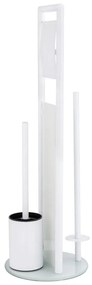 Бяла поставка за тоалетна хартия стойка с четка от неръждаема стомана Ravina – Wenko