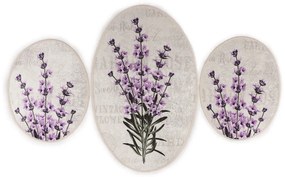 Лилави-бежови килими за баня в комплект от 3 бр. 60x100 cm Lavender – Foutastic