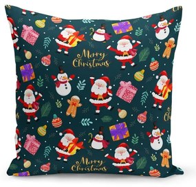 Синя коледна декоративна калъфка за възглавница , 43 x 43 cm Christmas Noel - Kate Louise