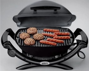 Електрическо барбекю Weber Q1400 WB 52020079, 2200 W, 43x32 cm, Капак и корпус от лят алуминий, Подвижна тава за мазнини, Тъмносив