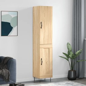 3199140 vidaXL Висок шкаф, сонома дъб, 34,5x34x180 см, инженерно дърво