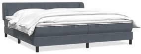 3317374 vidaXL Box Spring легло с матраци Тъмно сиво 200x210 cm Кадифе