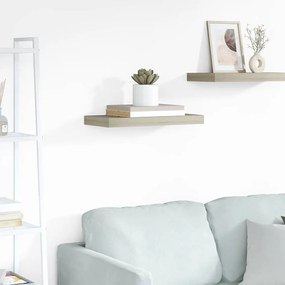 323871 vidaXL Окачен стенен рафт, дъб, 50x23x3,8 см, МДФ