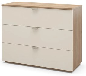 Кремаво-естествен скрин от декор от дъб 100x80x40 cm Dennis – Marckeric