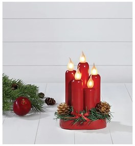 Червен LED свещник, височина 20 cm Hanna - Markslöjd