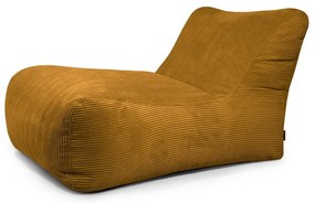 Пуф от рипсено кадифе в цвят горчица Lounge 100 – SLOWDOWN