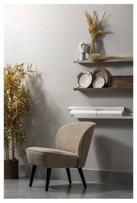 Бежово кресло от кадифе Sara - WOOOD