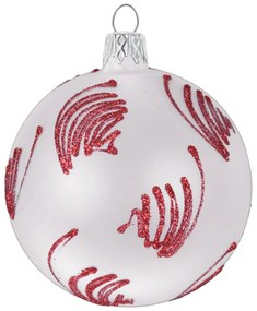 Комплект от 3 коледни орнамента от бяло стъкло - Ego Dekor