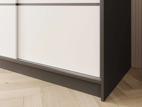 Гардероб Hansa 200 с плъзгащи врати-Черен-Бял